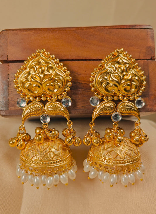 Zarafshan Kashmiri Pearl Jhumka Earrings