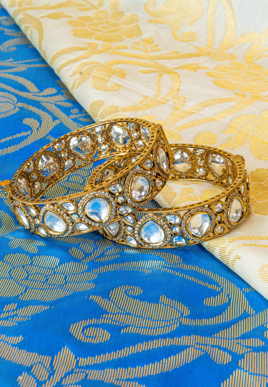 Antique Kundan CZ Screw Bangles