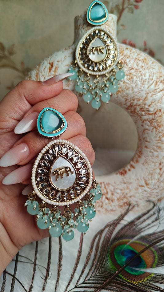 Teardrop Earrings with Leopard Motif