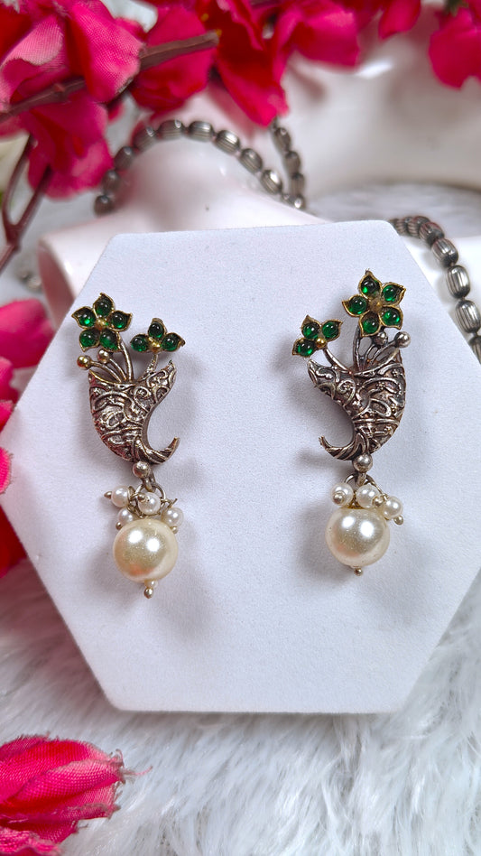 Ruby Royale Peacock Pendant Set