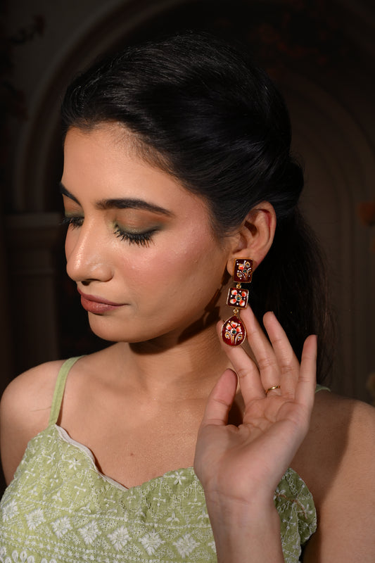 Gulnar Meenakari Earrings