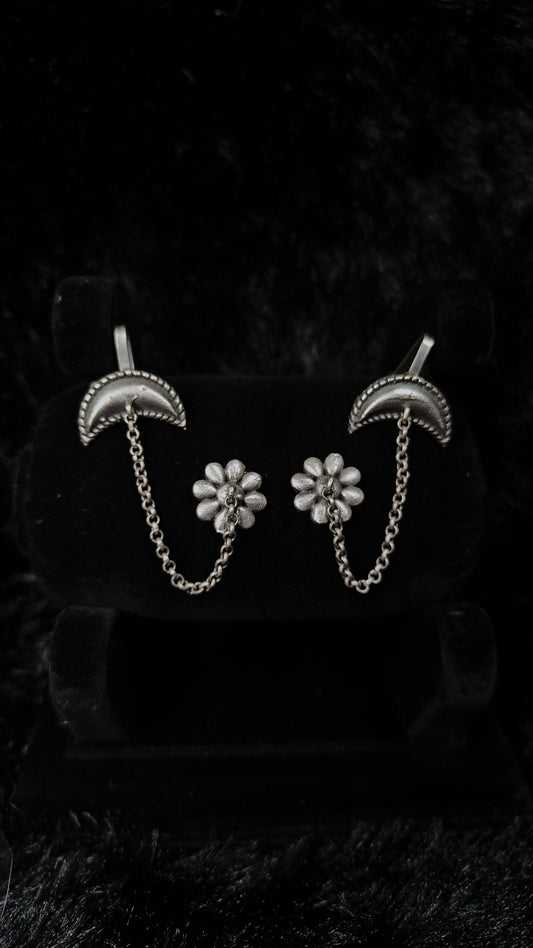 Rustic Chain Charm Ear Cuffs