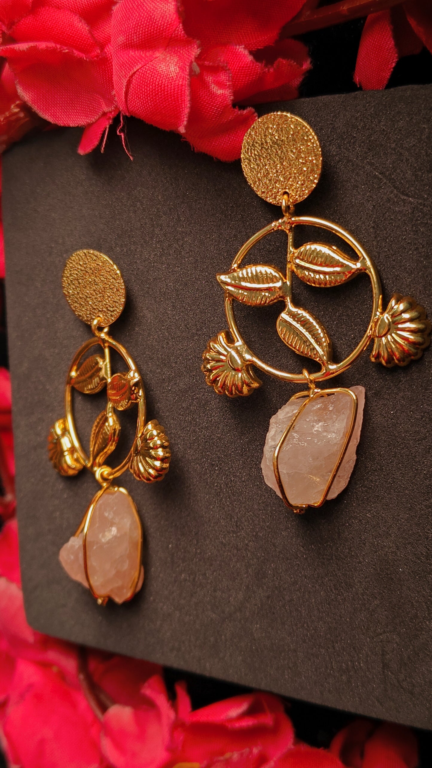 Aurora Leaf Quartz Danglers