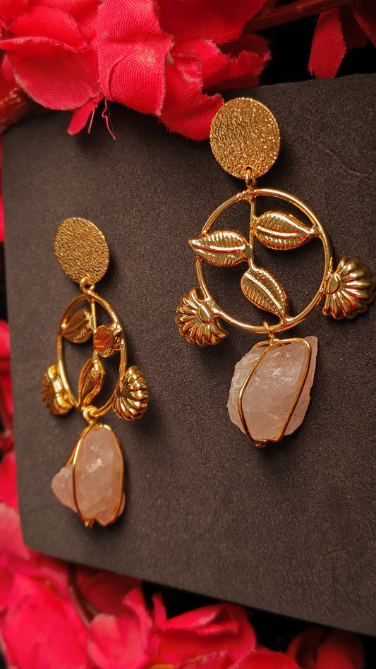 Aurora Leaf Quartz Danglers