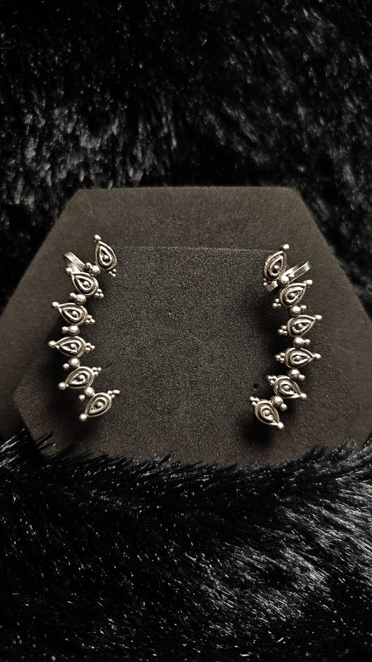 Oxidised Silver Ear Cuffs Earrings
