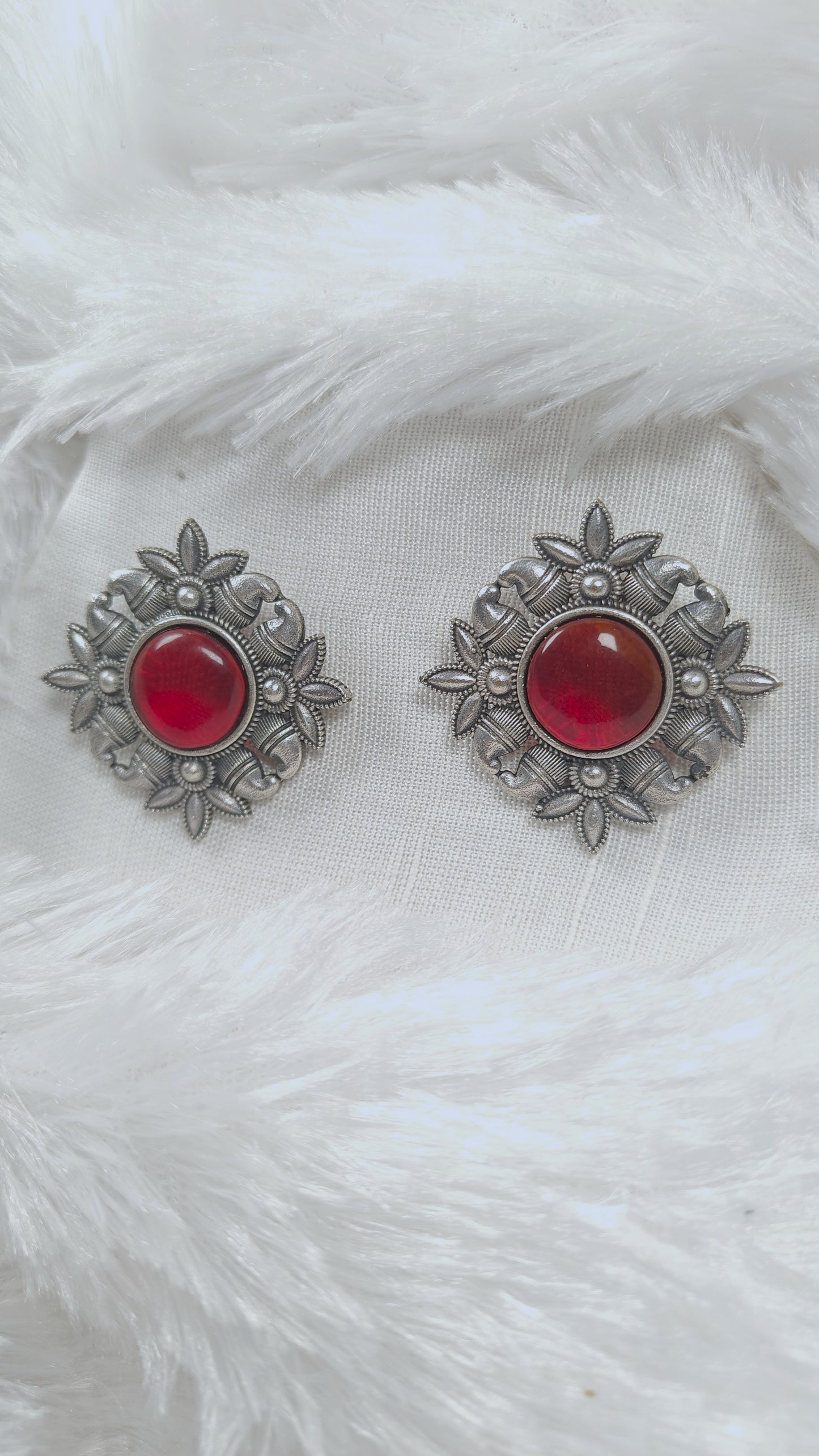 Ruby Bloom Antique Studs
