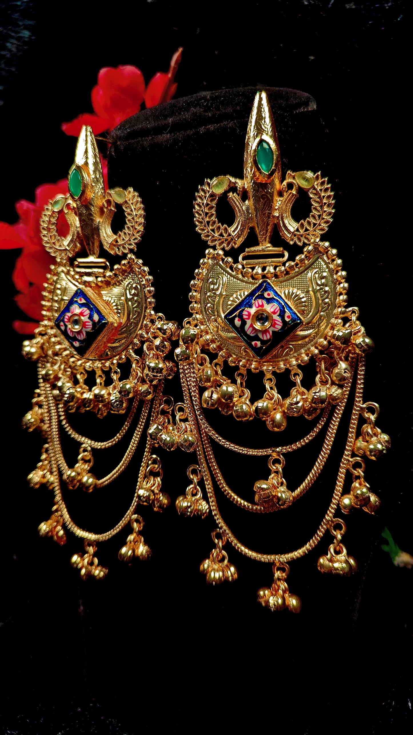 Noor-e-Kashmir Royal Layered Jhumka Earrings