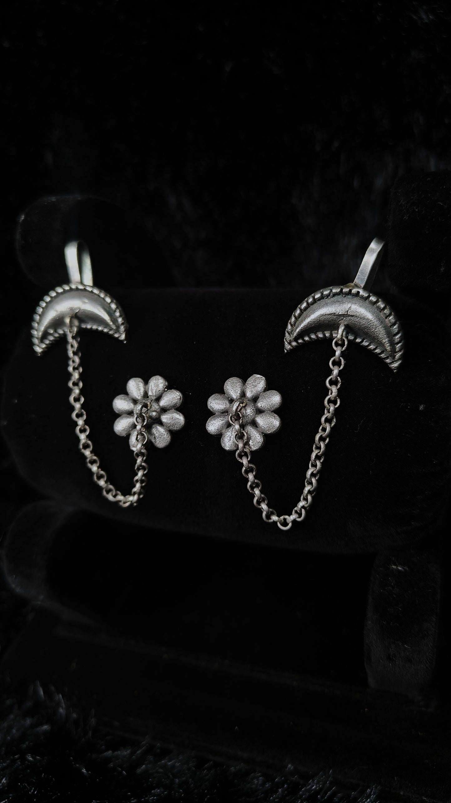 Rustic Chain Charm Ear Cuffs