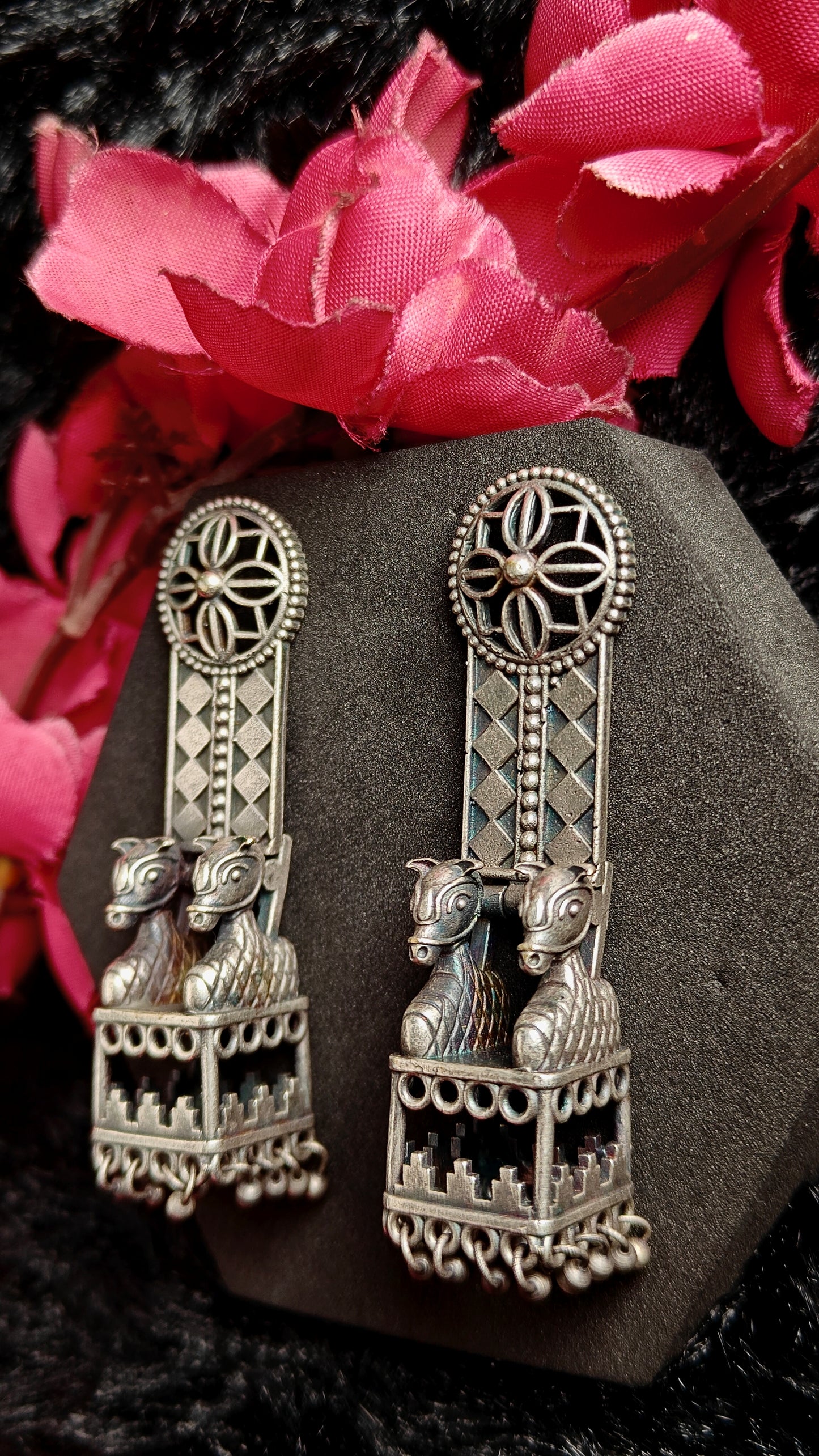 Nazaakat Tribal Pillar Charm Earrings