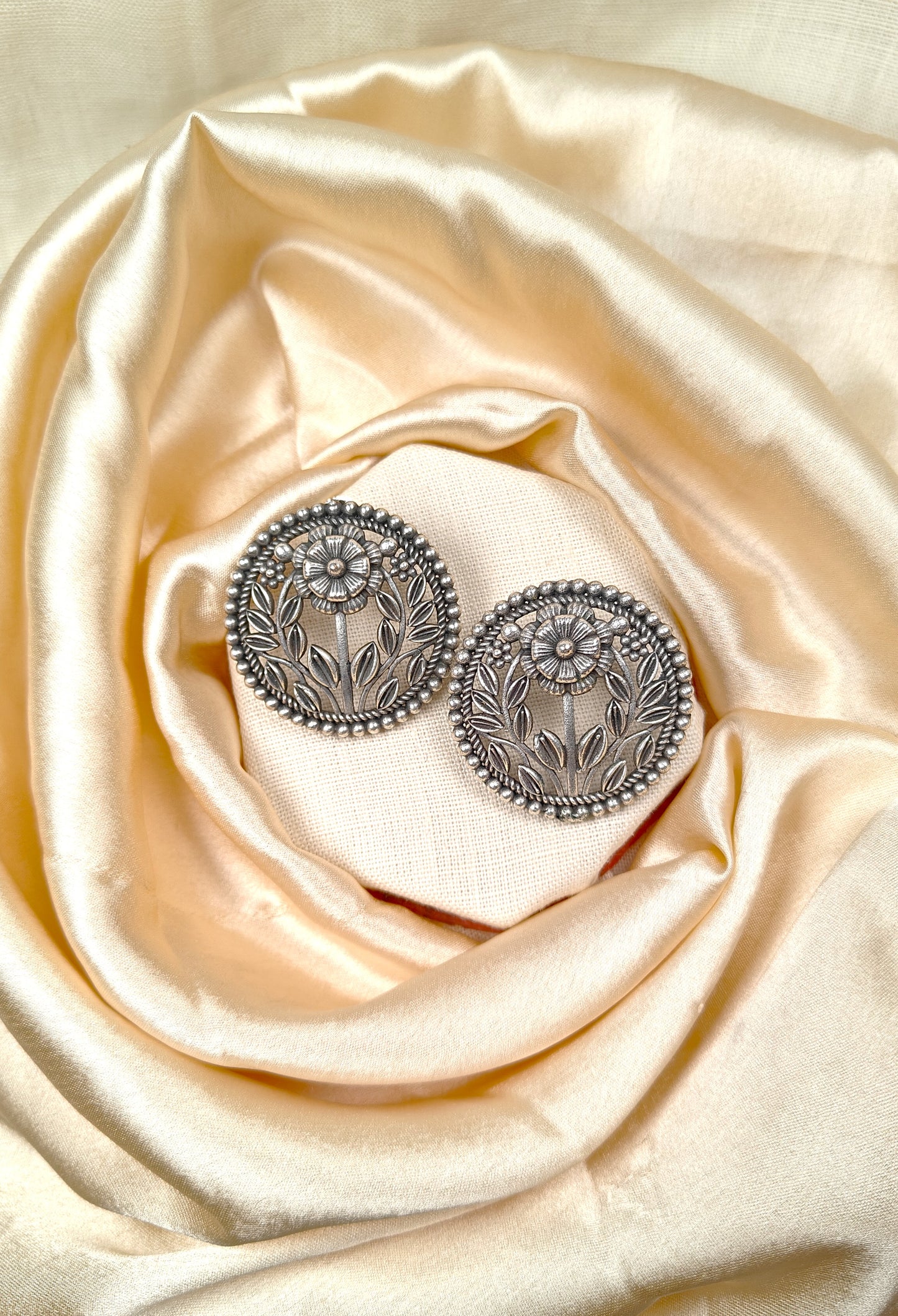 Floral Oxidised Necklace Set