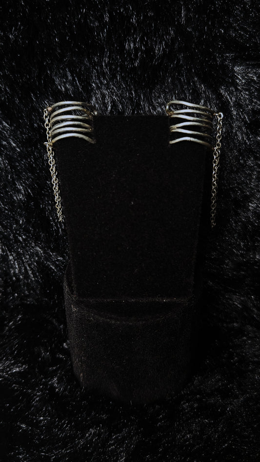 Silver Ear Cuff Chain Earrings