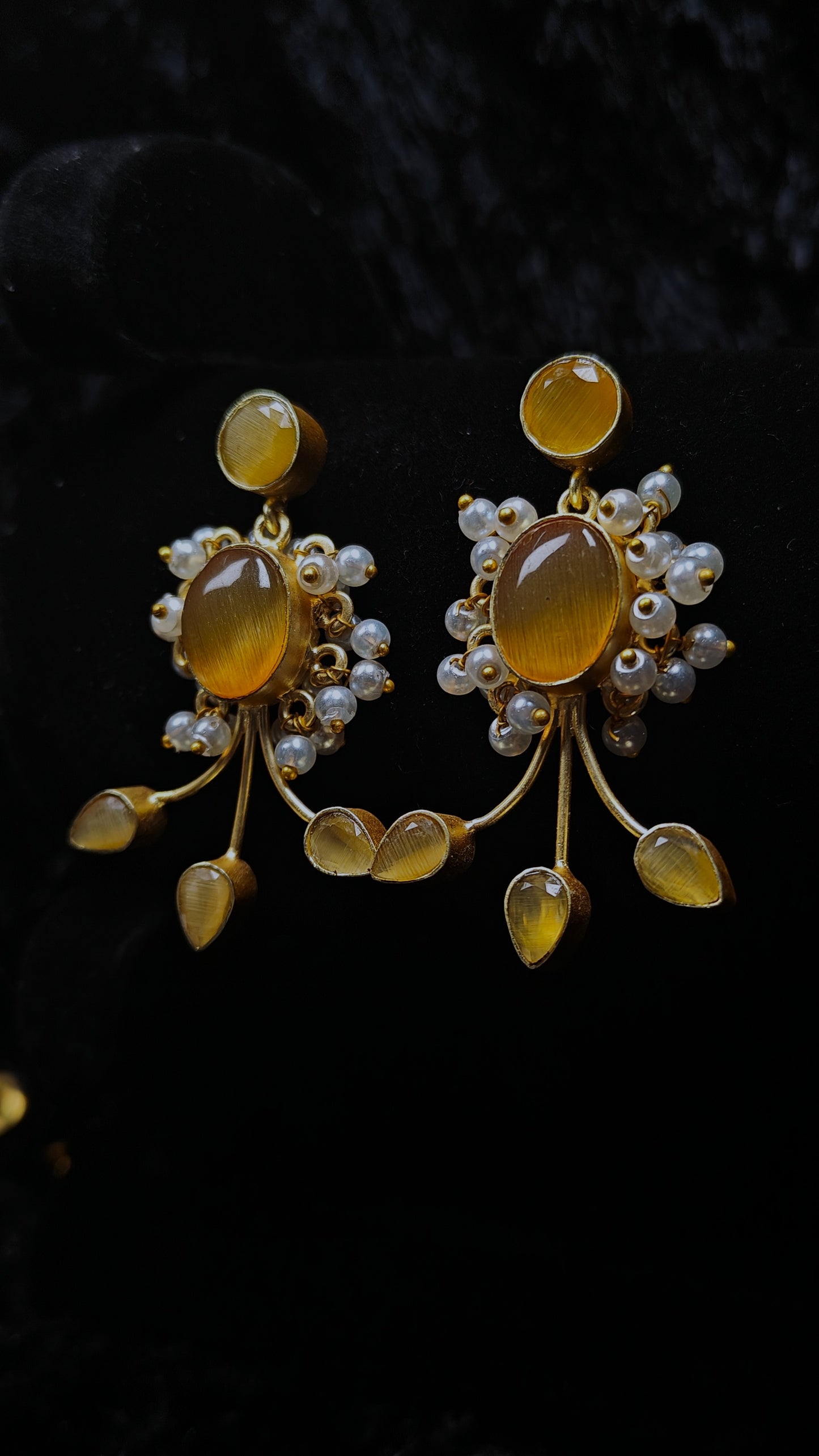 Celeste Pearl Drop Statement Earrings