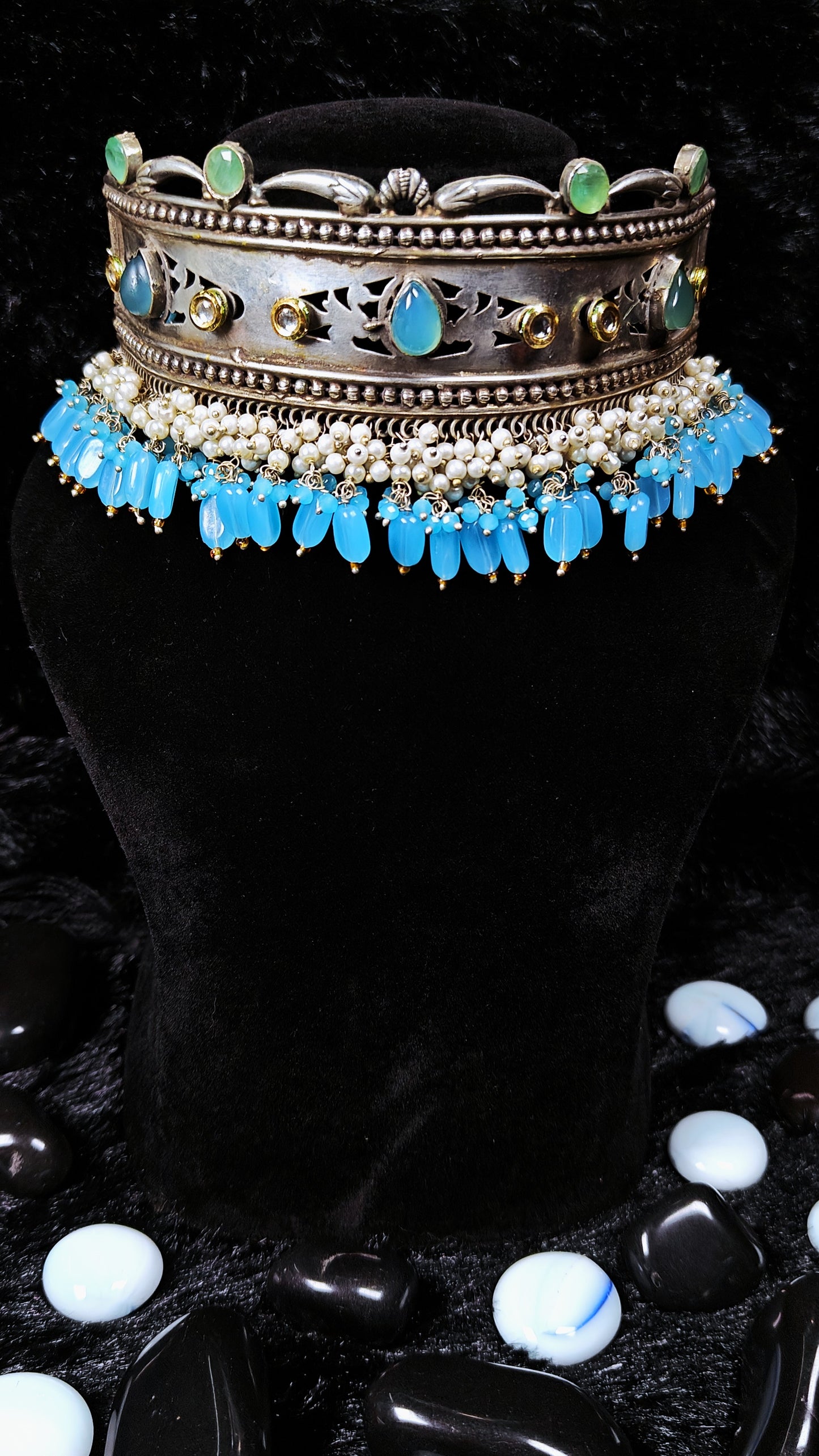 Turquoise Royale Oxidised Hasli