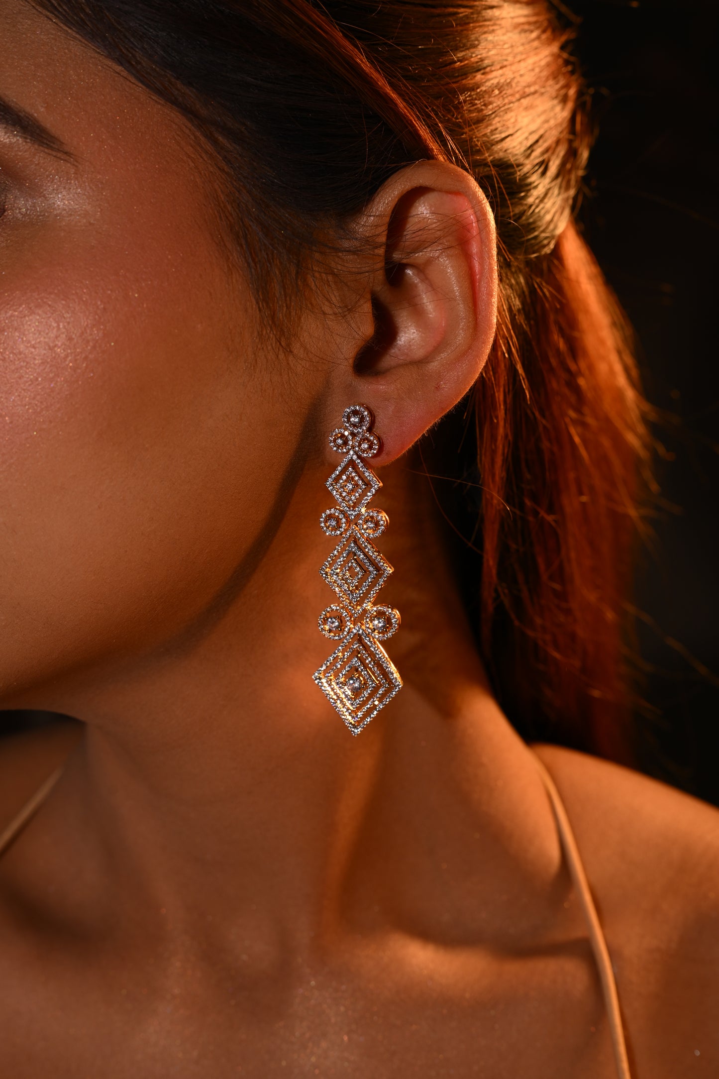 Geometric Glam CZ Earrings