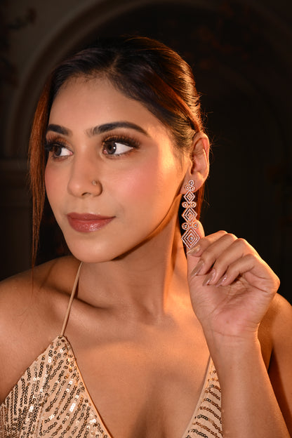 Geometric Glam CZ Earrings