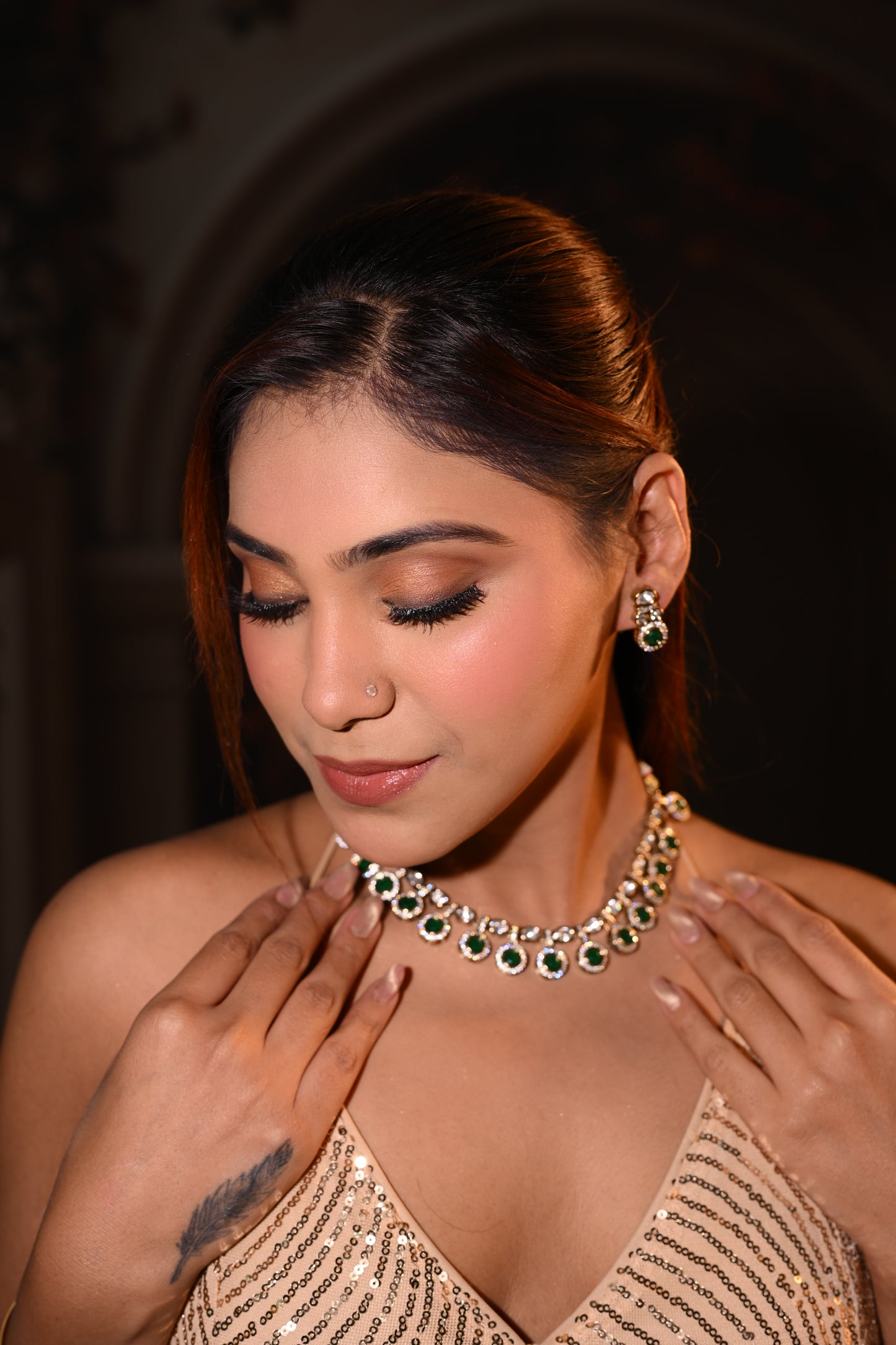Green Stone Choker Set