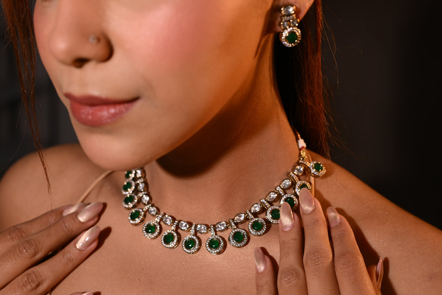 Green Stone Choker Set