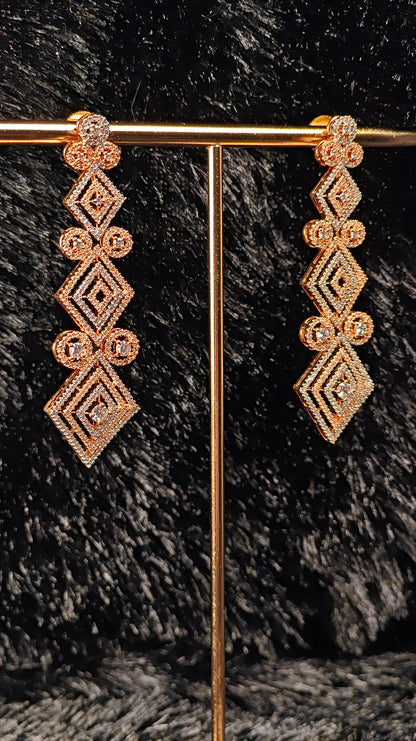Geometric Glam CZ Earrings