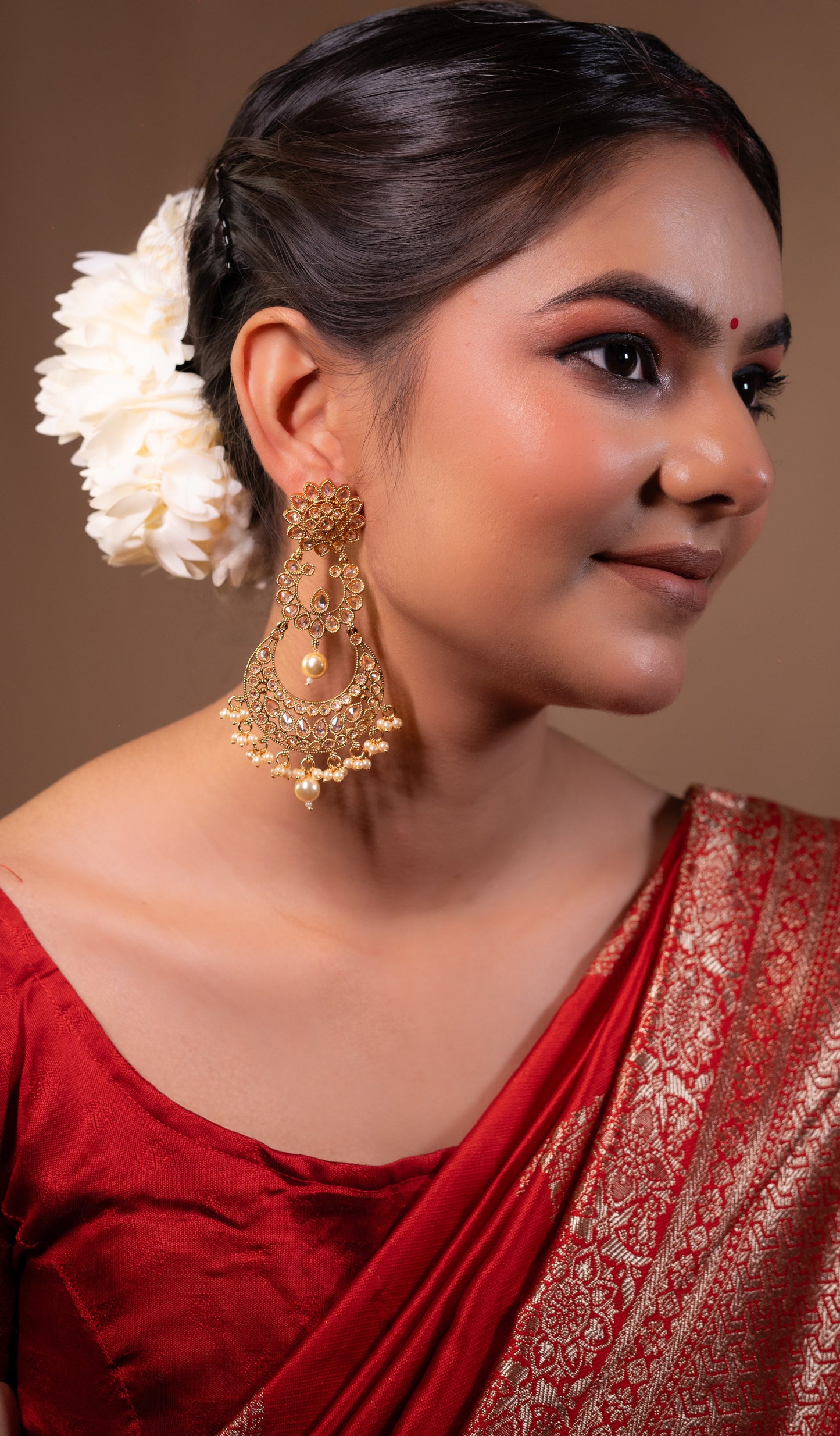 Gleaming CZ Gold Danglers