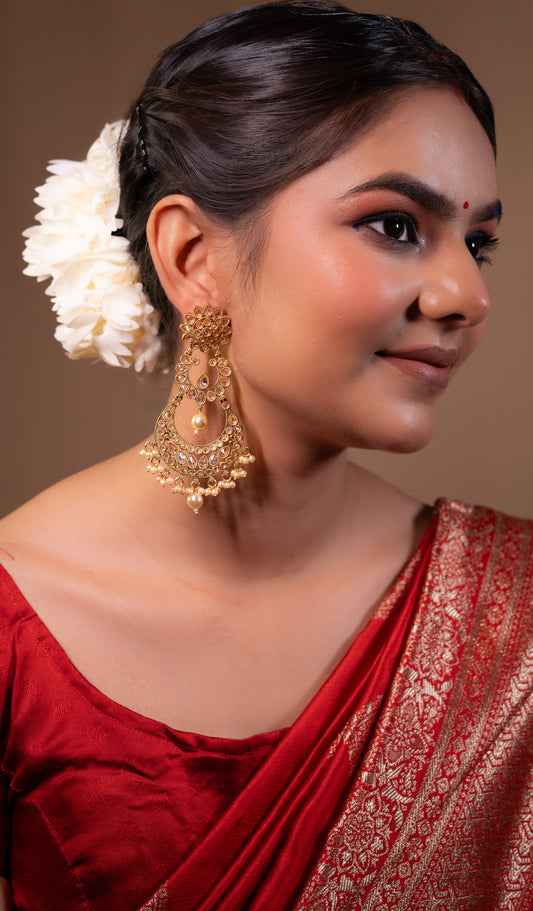 Gleaming CZ Gold Danglers
