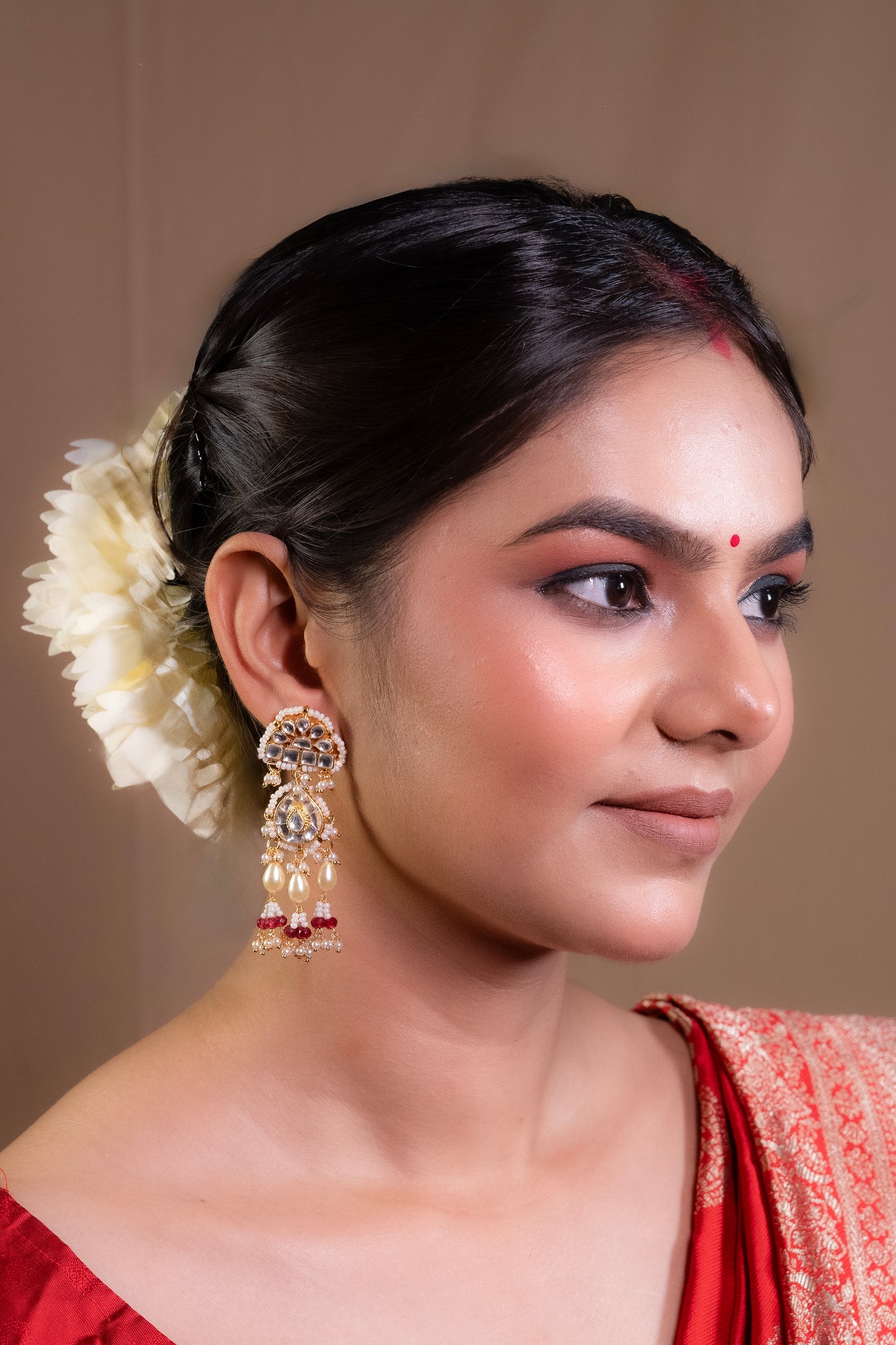 Regal Pearl Kundan Danglers