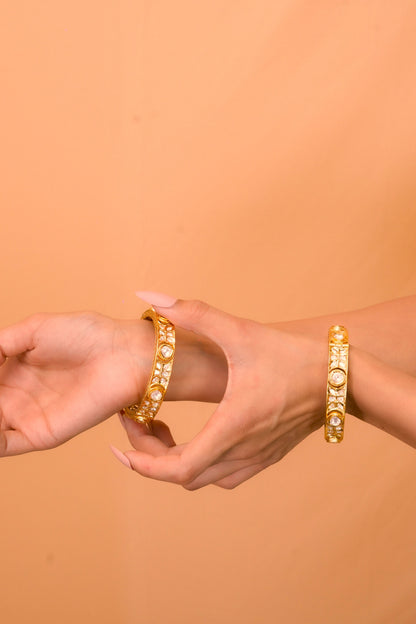 Timeless Kundan Gold-Plated Bangles