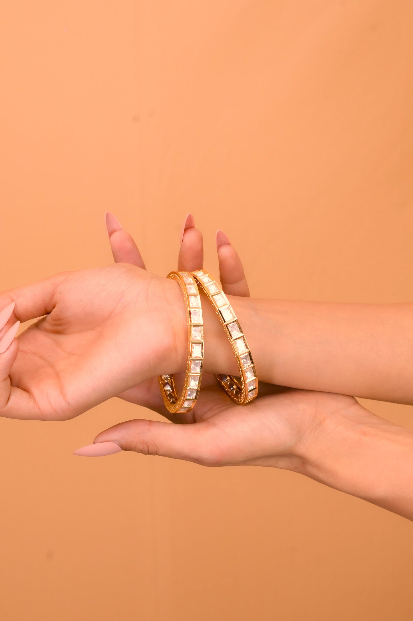 Traditional Screw Kundan Gold Bangles
