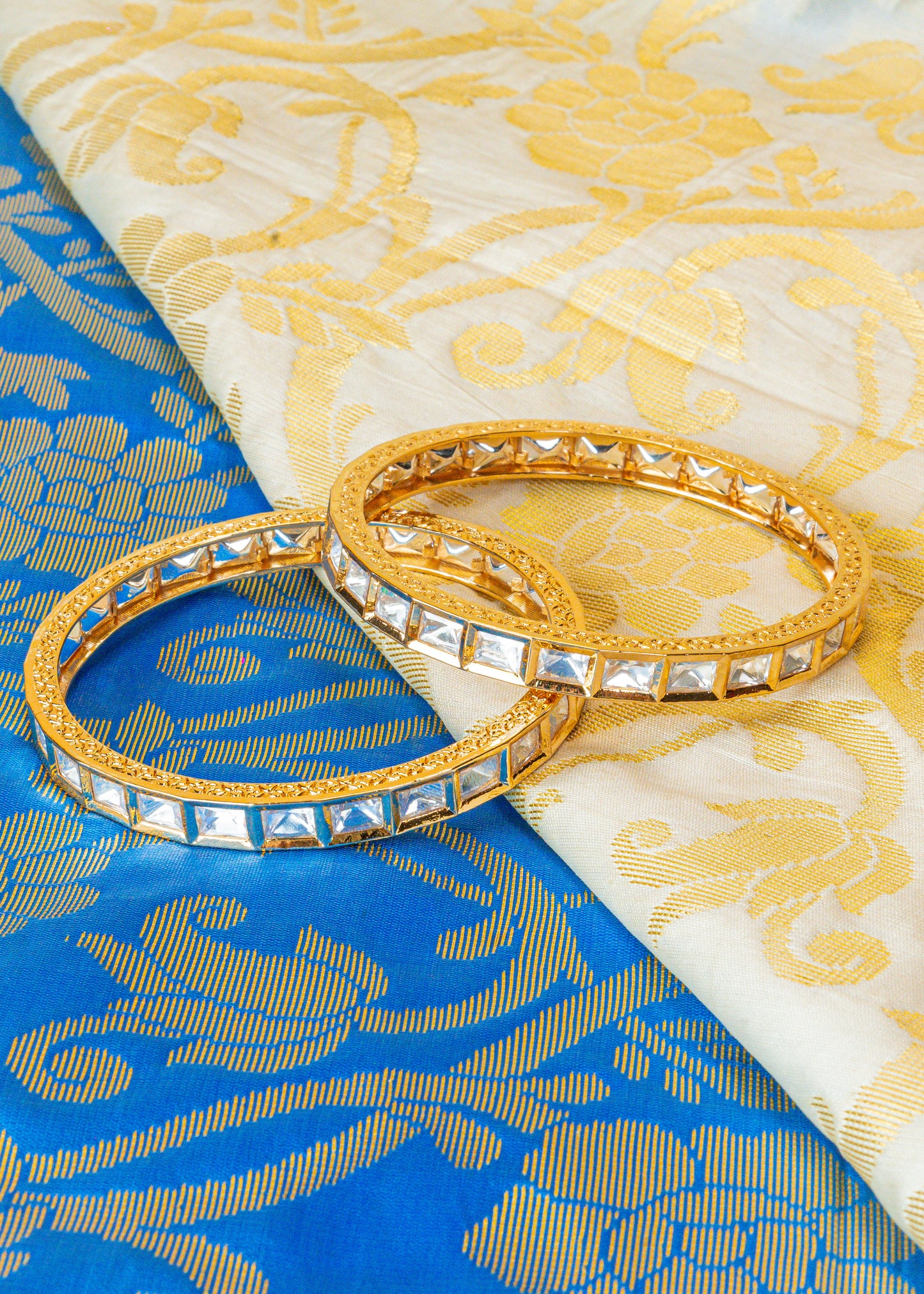 Traditional Screw Kundan Gold Bangles