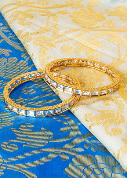 Traditional Screw Kundan Gold Bangles