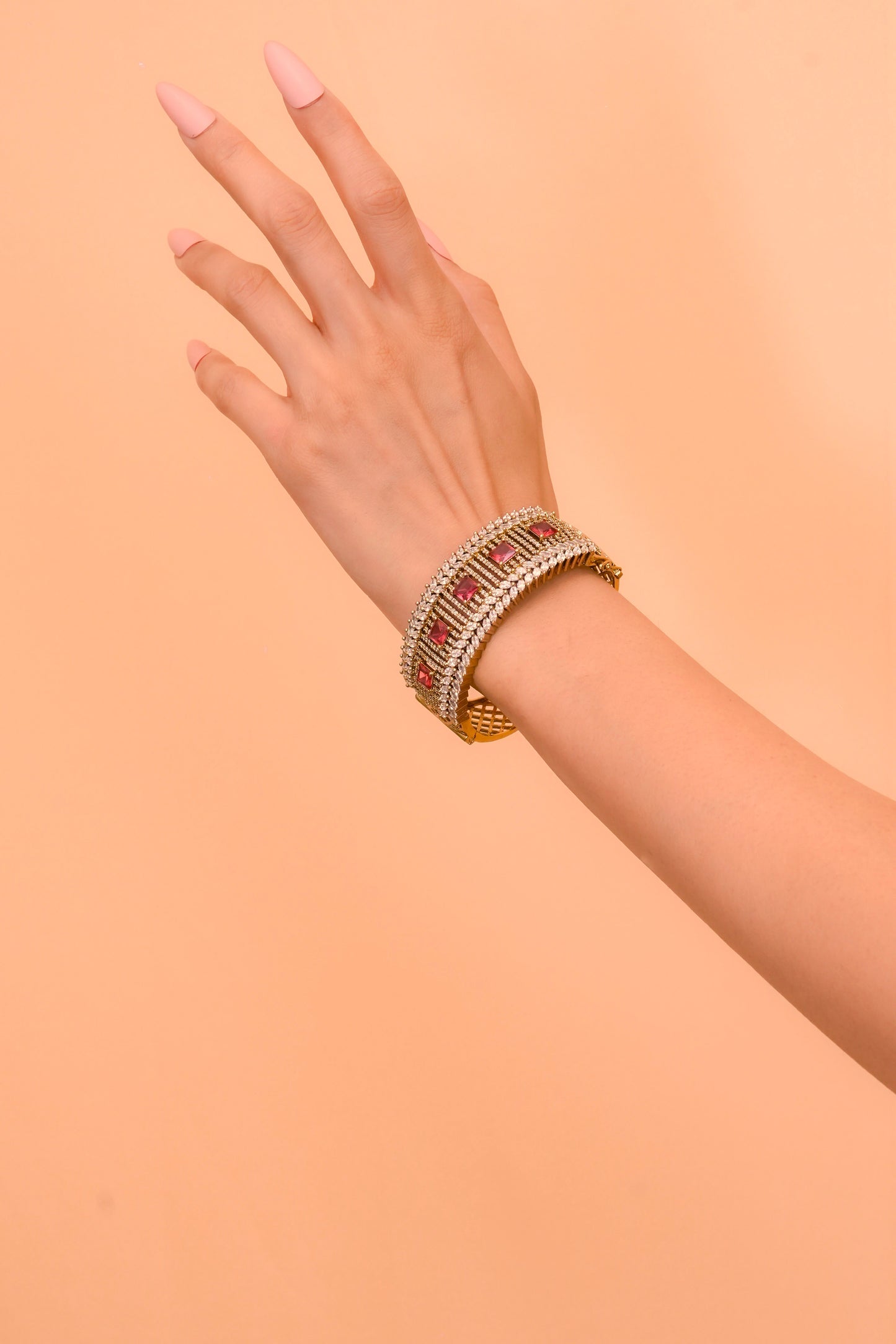 Ruby & White CZ Heritage Bracelet