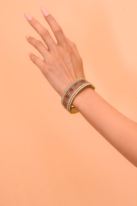 Ruby & White CZ Heritage Bracelet