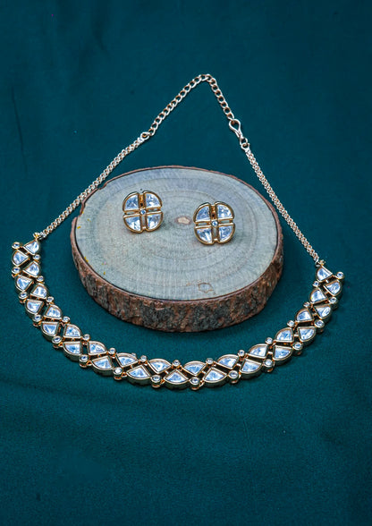 Classic Gold Plated Kundan Necklace