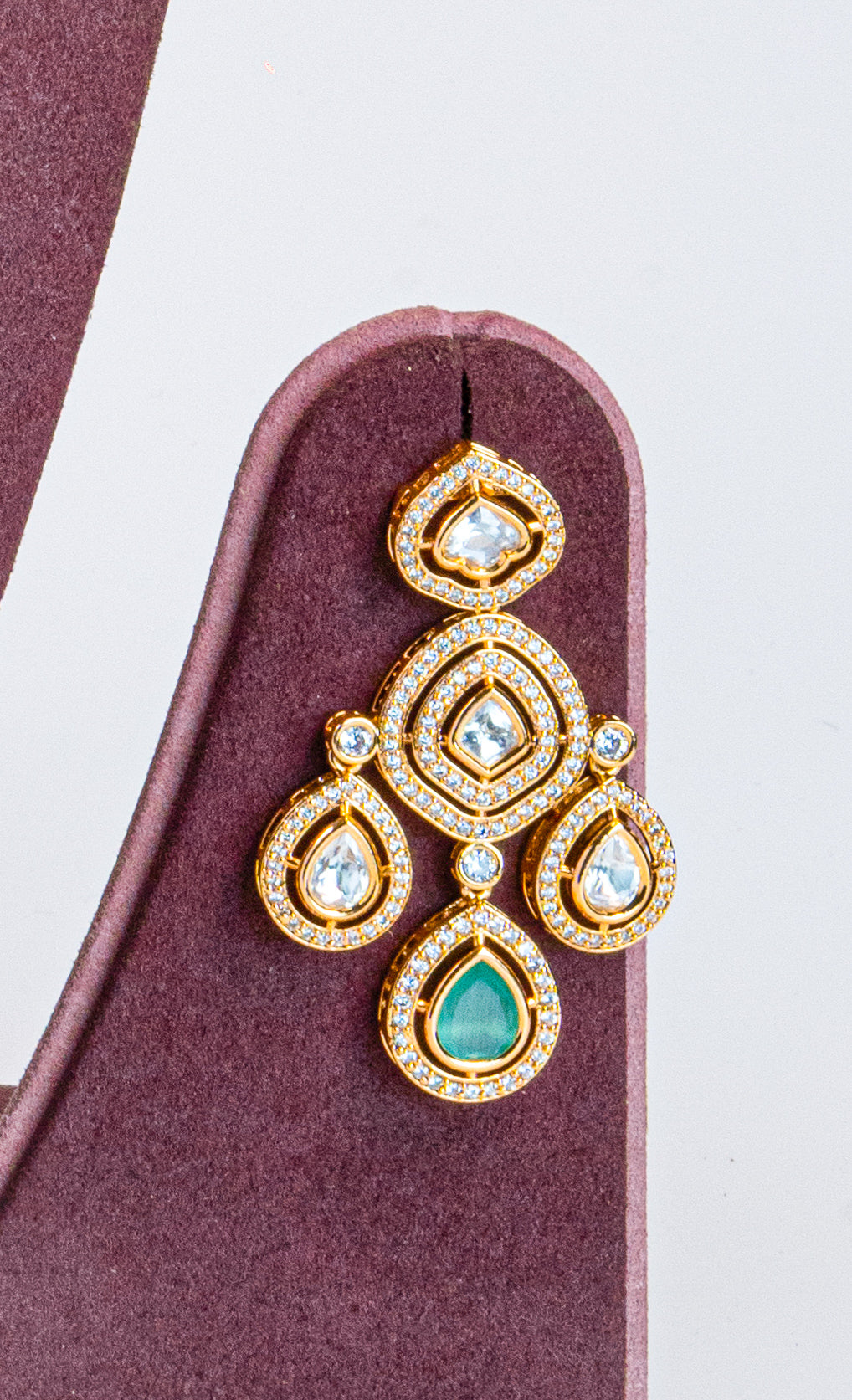 Mint Green CZ Kundan Necklace