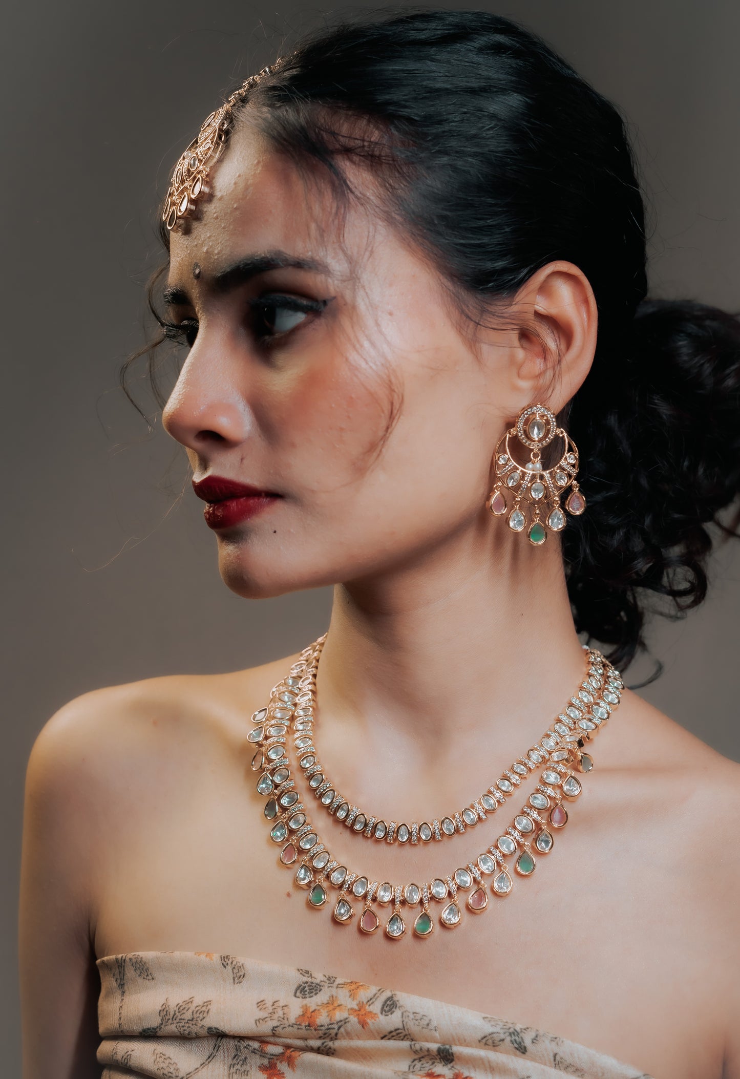 Multicolour CZ Kundan Necklace