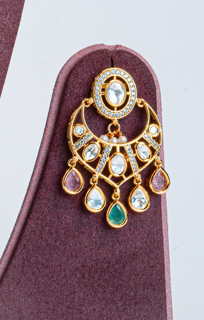 Multicolour CZ Kundan Necklace