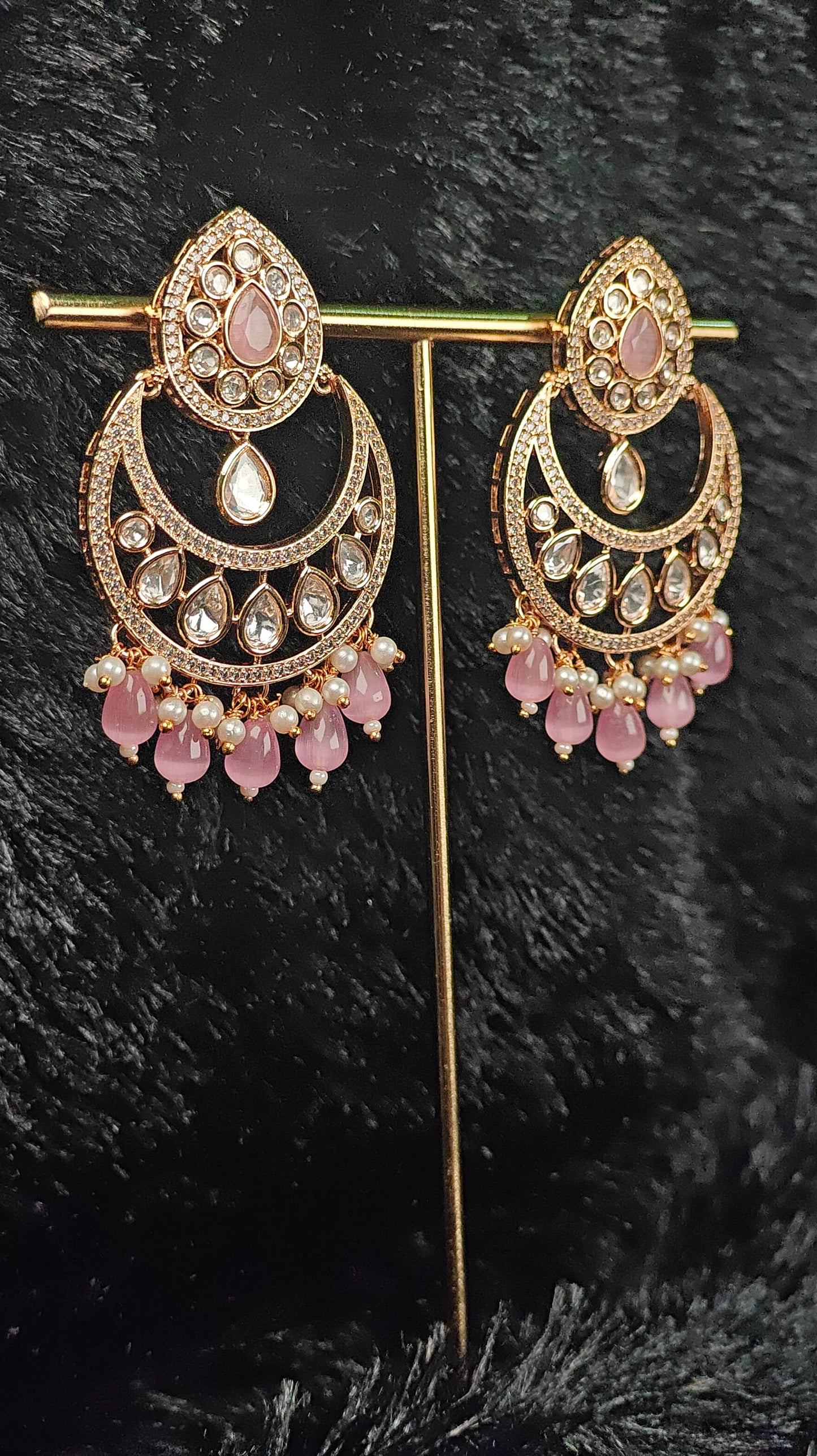 Blush Pink Chaandbali earrings