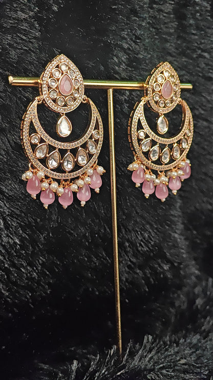 Blush Pink Chaandbali earrings