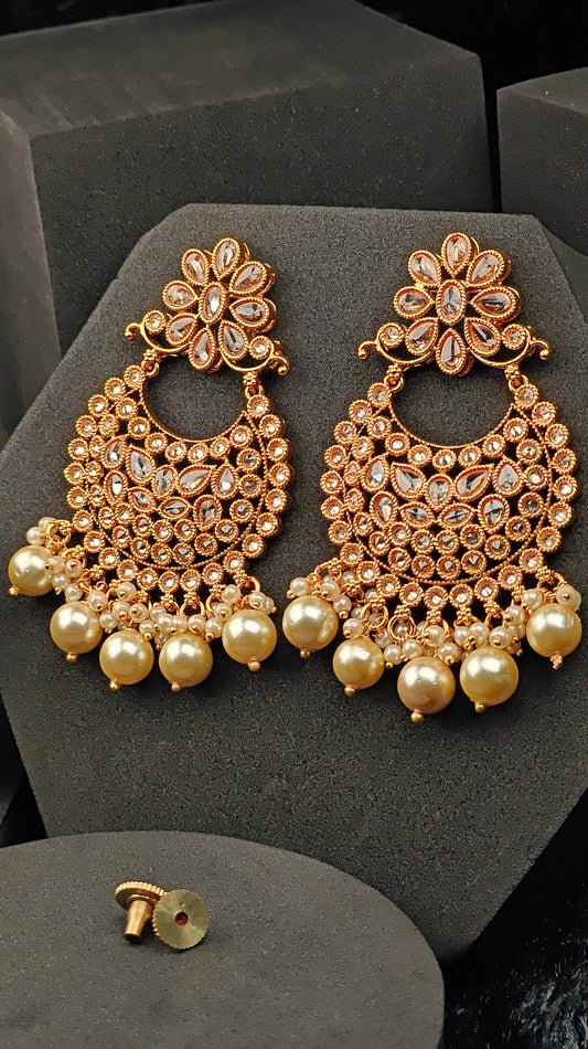 Heritage Kundan Pearl Jhumka Earrings