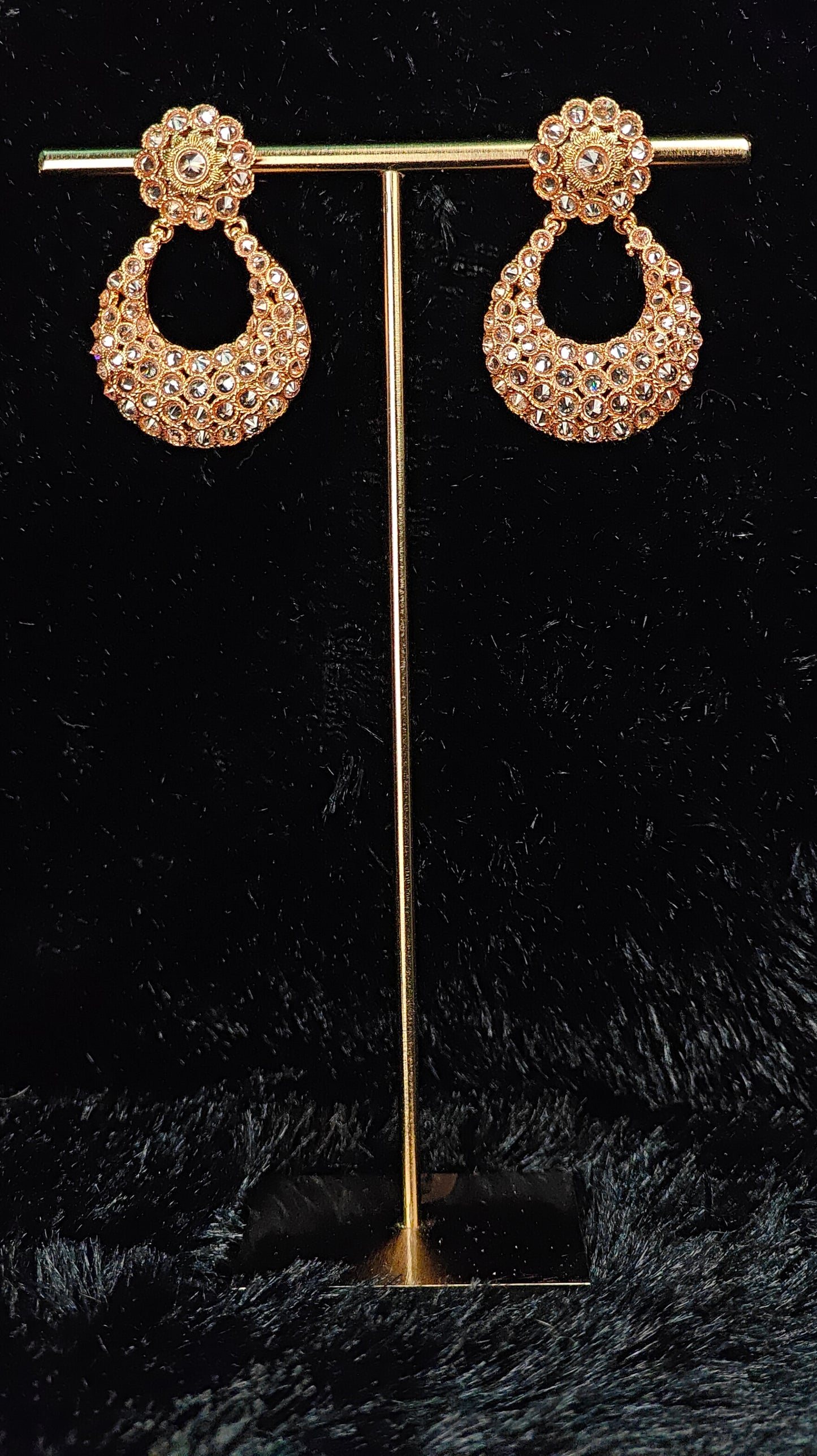Antique Kundan Studded Hoop Earrings