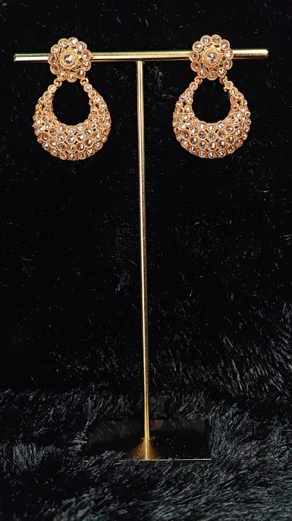 Antique Kundan Studded Hoop Earrings