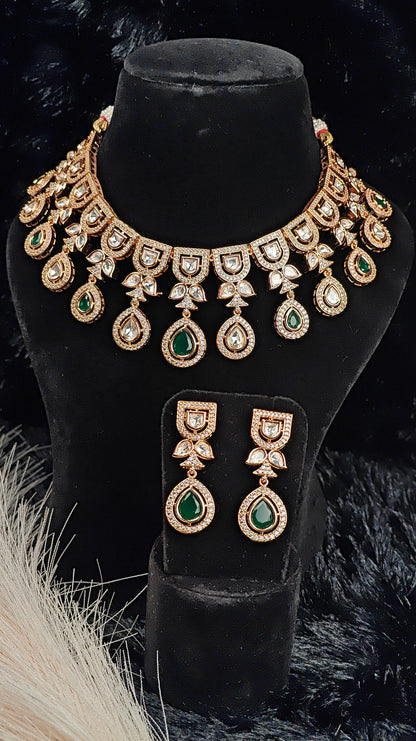 Parure Collier AD Vert Émeraude Royal