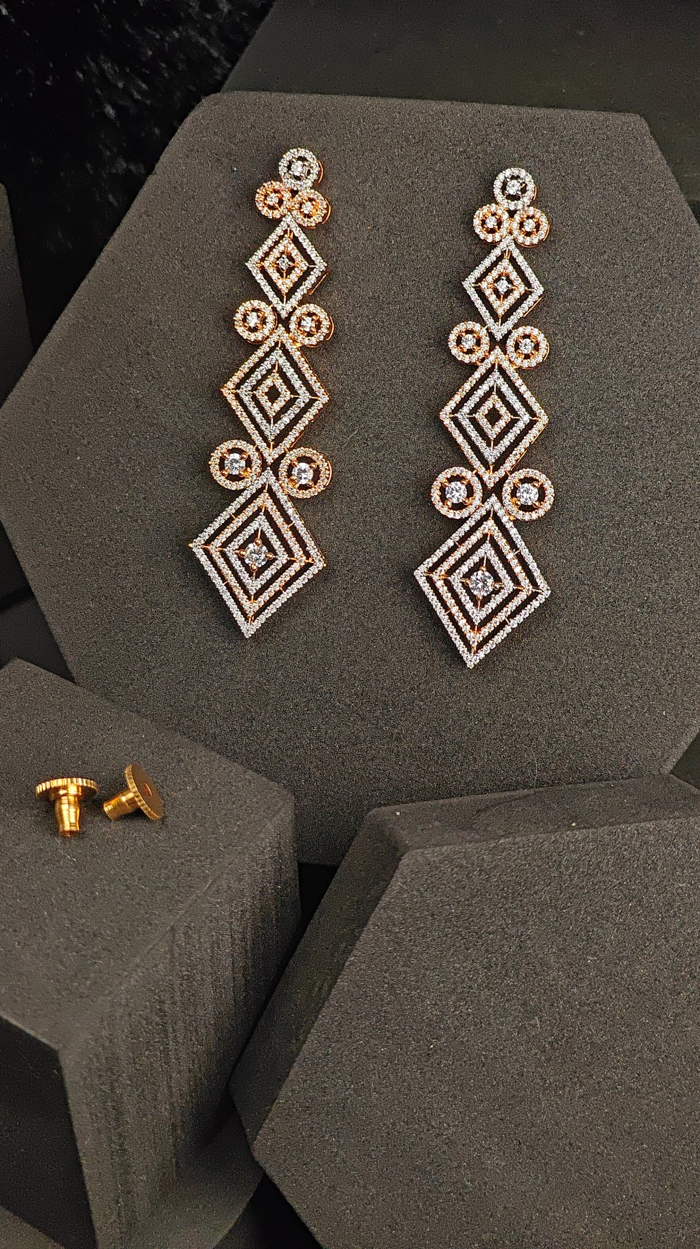 Geometric Glam CZ Earrings