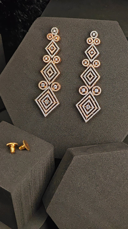 Geometric Glam CZ Earrings