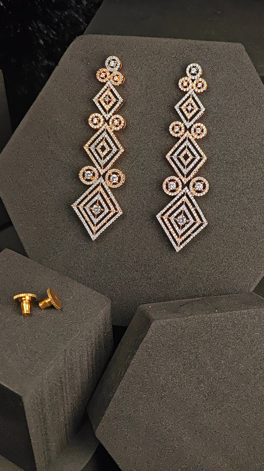 Geometric Glam CZ Earrings