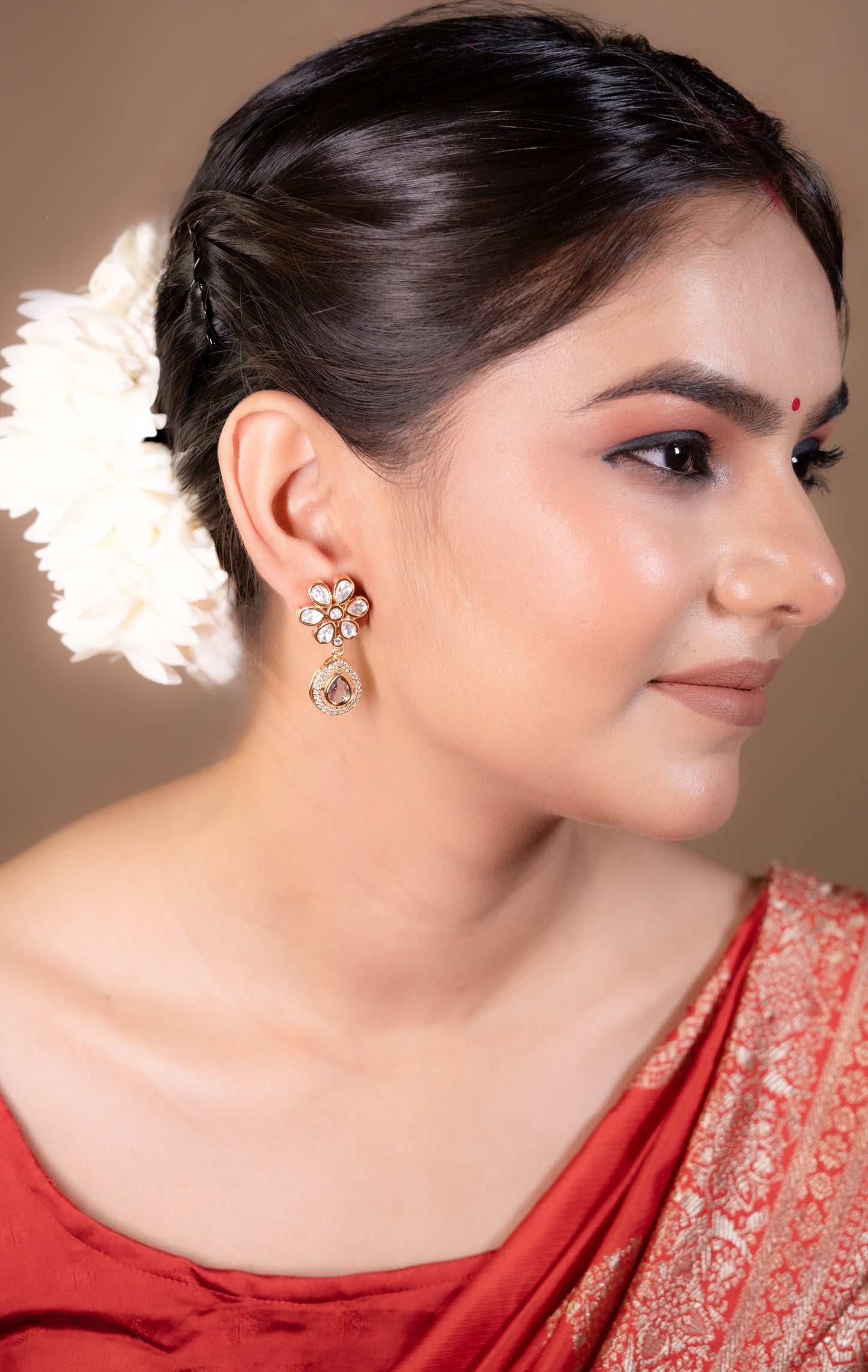 Azure Sparkle Kundan Drops