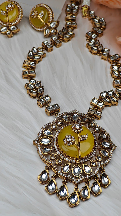 Handcrafted Meenakari Kundan necklace set