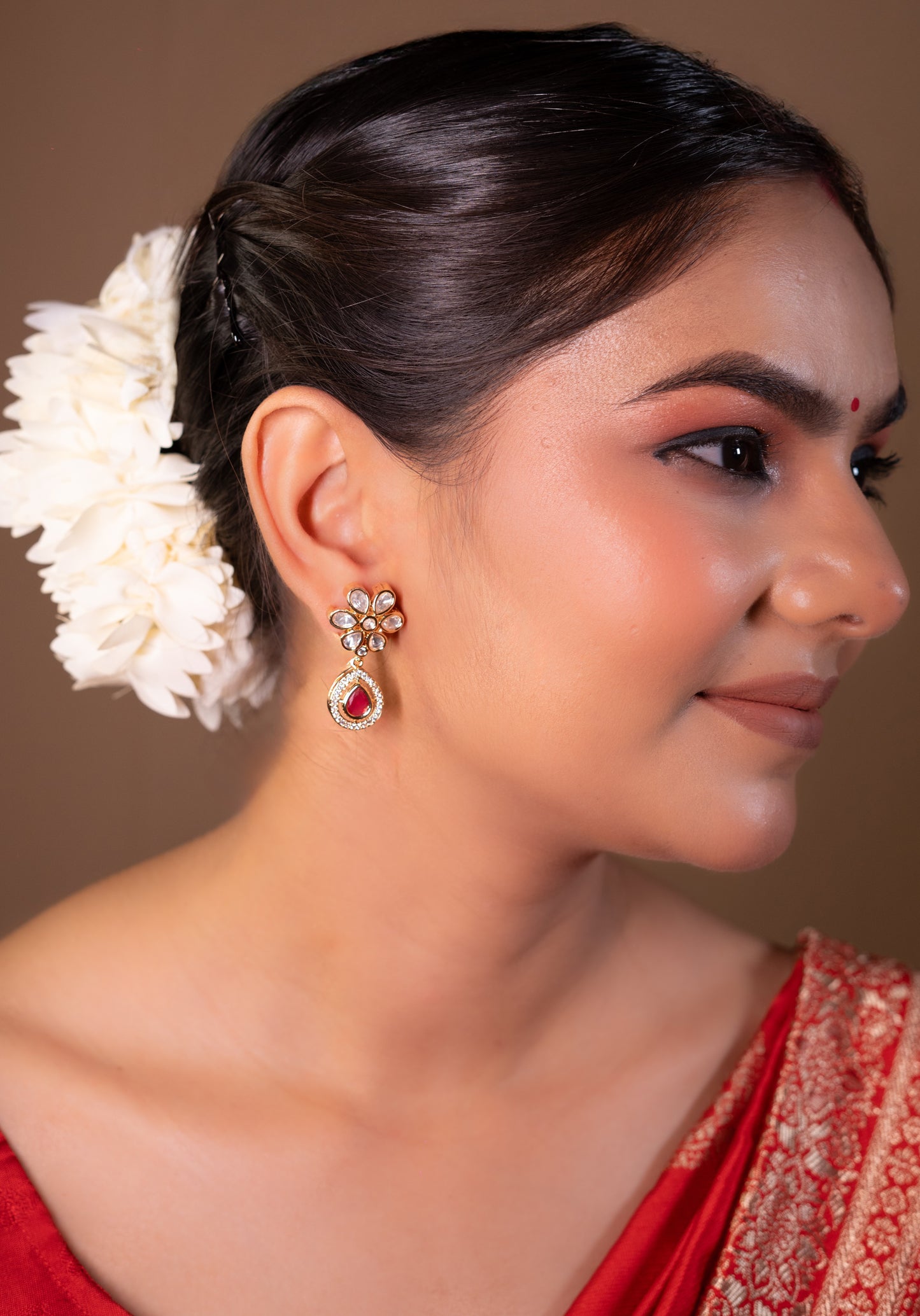 Ruby Regal Kundan Danglers