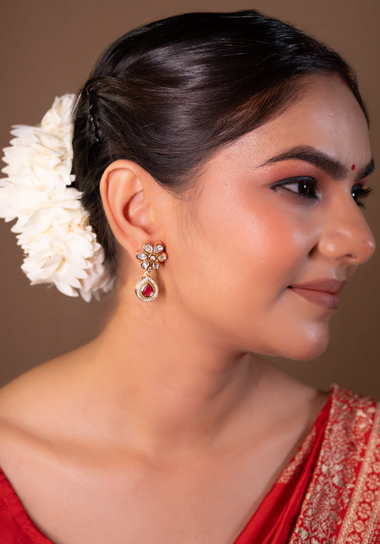 Ruby Regal Kundan Danglers