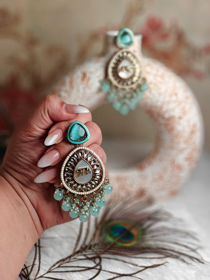 Teardrop Earrings with Leopard Motif