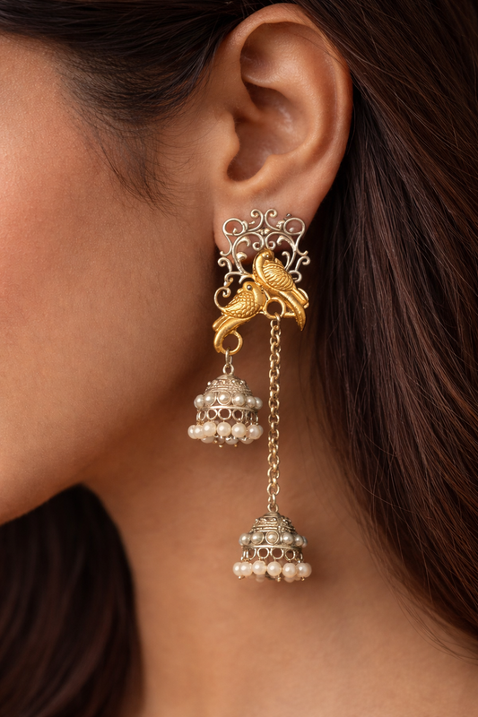 Regal Mayura Pearl Jhumkas